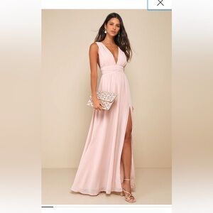 NWT lulus Heavenly Hues Blush Maxi Dress color Blush bridesmaid pink dress
